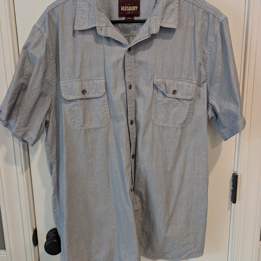 Alesbury Men's Casual Gray Button Down Shirt